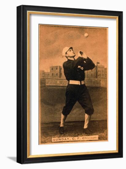 Chicago, IL, Chicago White Stockings, Billy Sunday, Baseball Card-Lantern Press-Framed Art Print