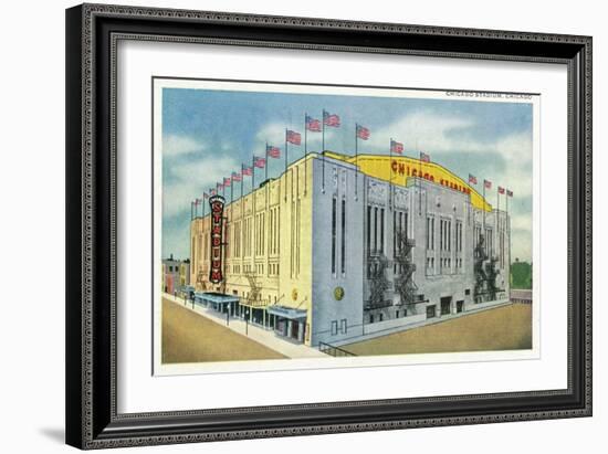 Chicago, Illinois - Chicago Stadium Exterior View-Lantern Press-Framed Art Print