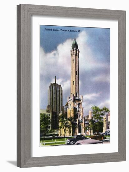 Chicago, Illinois, Exterior View of the Famed Water Tower-Lantern Press-Framed Art Print