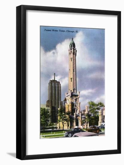 Chicago, Illinois, Exterior View of the Famed Water Tower-Lantern Press-Framed Art Print