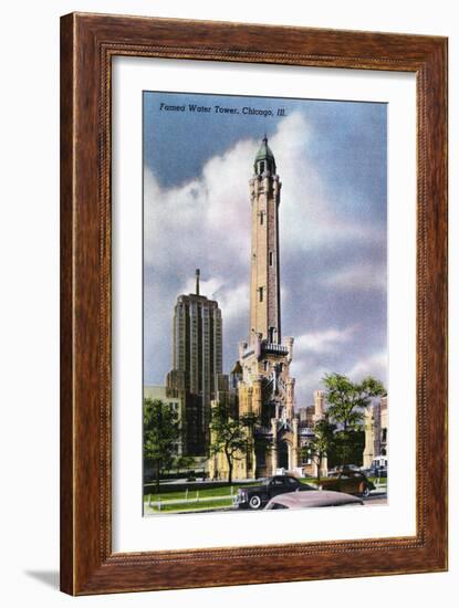 Chicago, Illinois, Exterior View of the Famed Water Tower-Lantern Press-Framed Art Print