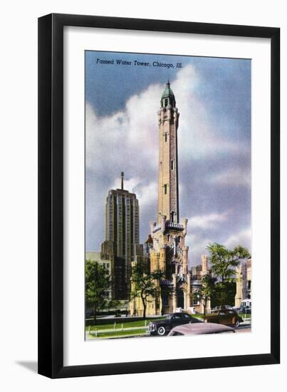 Chicago, Illinois, Exterior View of the Famed Water Tower-Lantern Press-Framed Art Print