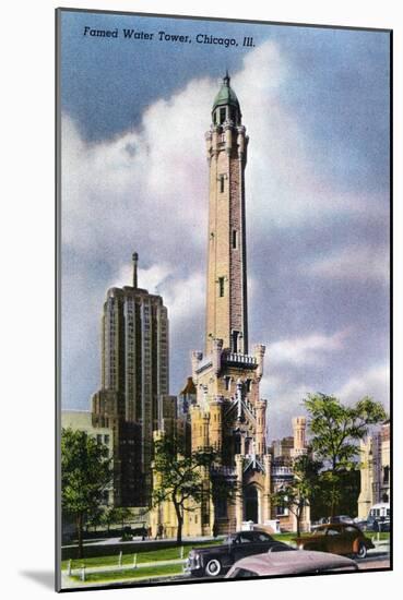 Chicago, Illinois, Exterior View of the Famed Water Tower-Lantern Press-Mounted Art Print