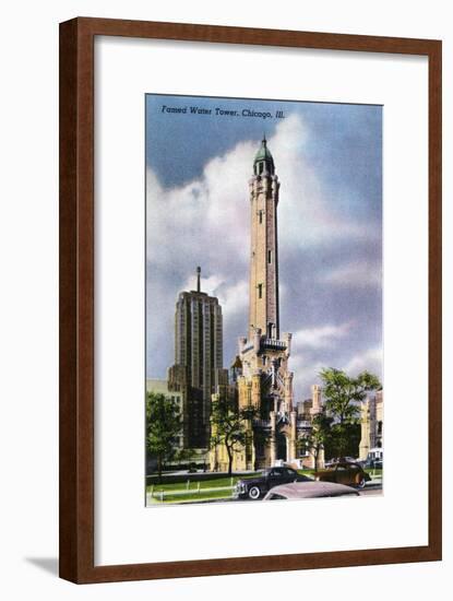 Chicago, Illinois, Exterior View of the Famed Water Tower-Lantern Press-Framed Art Print