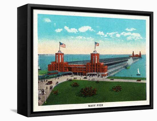 Chicago, Illinois, General View of the Navy Pier-Lantern Press-Framed Stretched Canvas