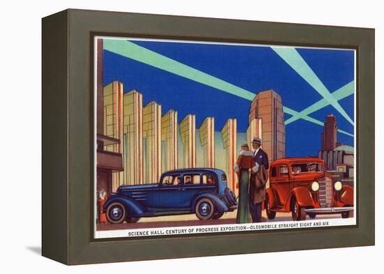 Chicago, Illinois - Science Hall at World's Fair-Lantern Press-Framed Stretched Canvas