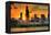 Chicago, Illinois - Skyline at Sunset-Lantern Press-Framed Stretched Canvas