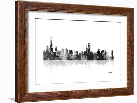 Chicago Illinois Skyline BG 1-Marlene Watson-Framed Giclee Print