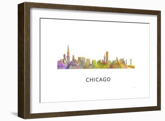 Chicago Illinois Skyline-Marlene Watson-Framed Giclee Print
