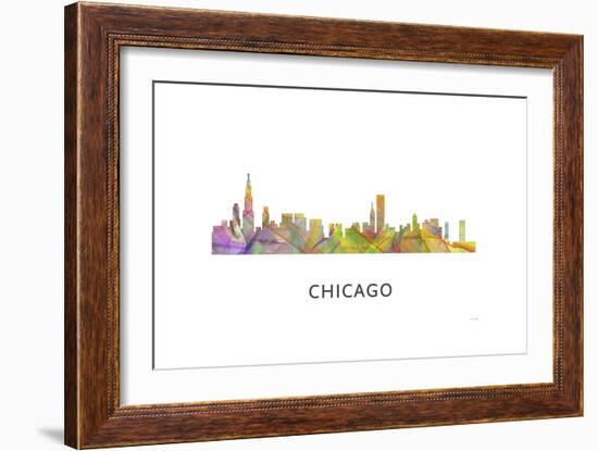 Chicago Illinois Skyline-Marlene Watson-Framed Giclee Print