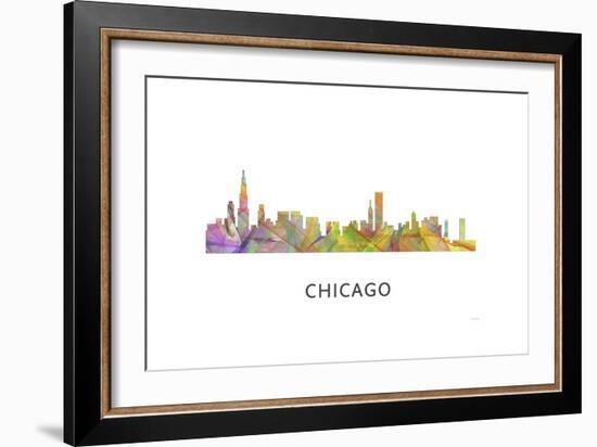 Chicago Illinois Skyline-Marlene Watson-Framed Giclee Print