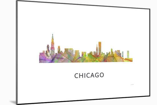 Chicago Illinois Skyline-Marlene Watson-Mounted Giclee Print