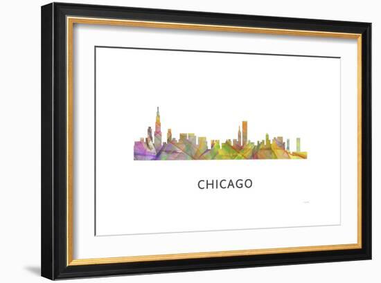 Chicago Illinois Skyline-Marlene Watson-Framed Giclee Print