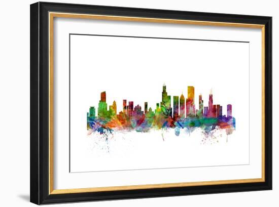 Chicago Illinois Skyline-Michael Tompsett-Framed Art Print