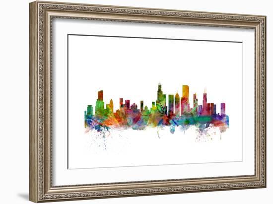 Chicago Illinois Skyline-Michael Tompsett-Framed Premium Giclee Print