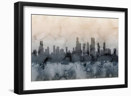 Chicago Illinois Skyline-Michael Tompsett-Framed Art Print