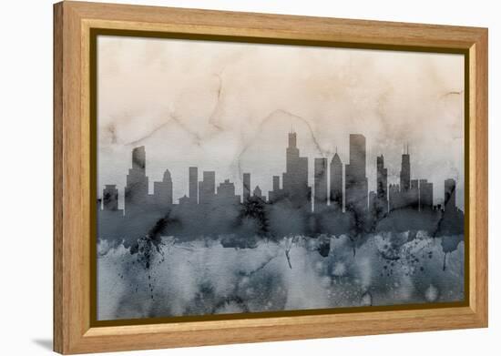 Chicago Illinois Skyline-Michael Tompsett-Framed Stretched Canvas