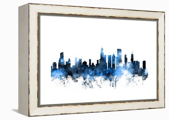 Chicago Illinois Skyline-Michael Tompsett-Framed Stretched Canvas