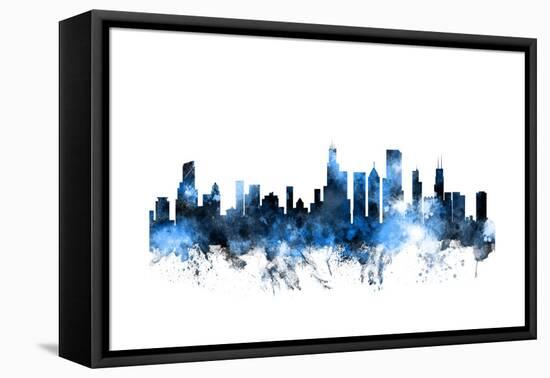 Chicago Illinois Skyline-Michael Tompsett-Framed Stretched Canvas