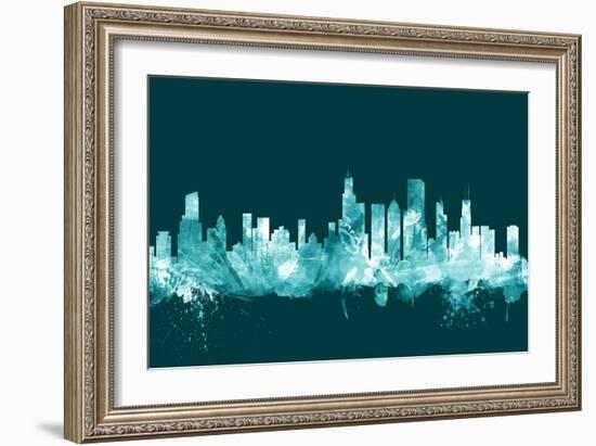 Chicago Illinois Skyline-Michael Tompsett-Framed Art Print