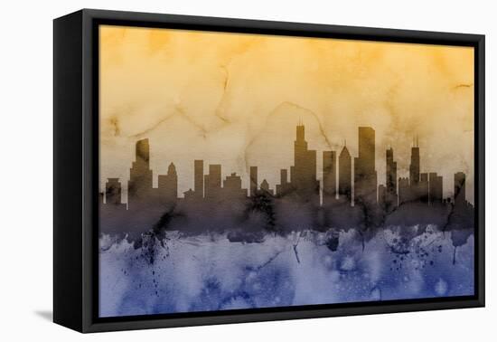 Chicago Illinois Skyline-Michael Tompsett-Framed Stretched Canvas