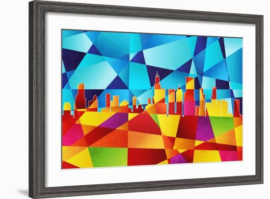 Chicago Illinois Skyline-Michael Tompsett-Framed Art Print