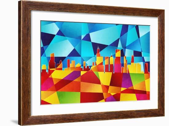 Chicago Illinois Skyline-Michael Tompsett-Framed Art Print