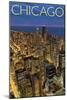 Chicago, Illinois, View of City from Sears Tower-Lantern Press-Mounted Art Print