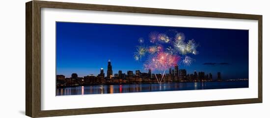 Chicago Lakefront Fireworks-Steve Gadomski-Framed Photographic Print