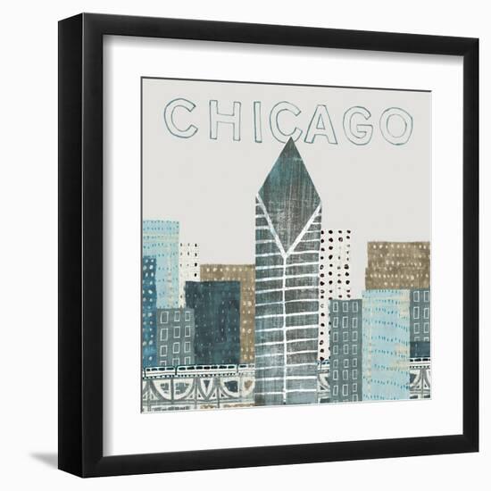 Chicago Landmarks II-Michael Mullan-Framed Art Print