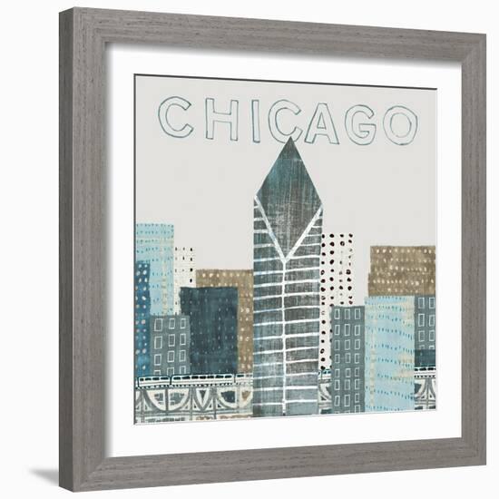 Chicago Landmarks II-Michael Mullan-Framed Art Print