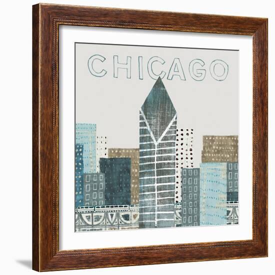 Chicago Landmarks II-Michael Mullan-Framed Art Print