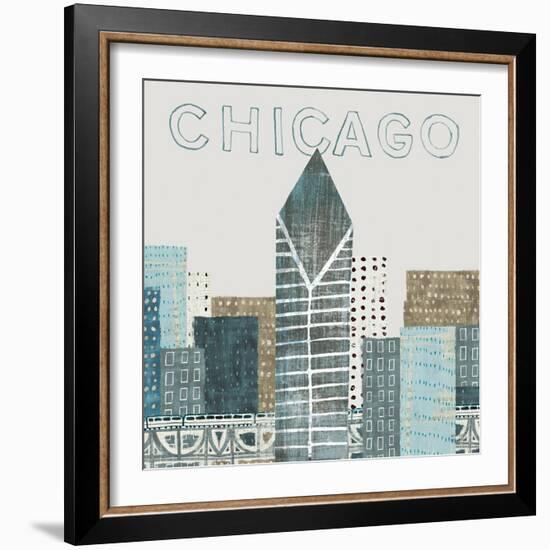 Chicago Landmarks II-Michael Mullan-Framed Art Print