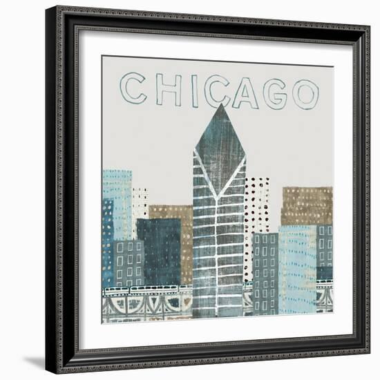 Chicago Landmarks II-Michael Mullan-Framed Art Print