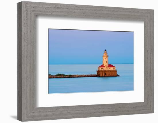 Chicago Lighthouse at Sunset-null-Framed Art Print