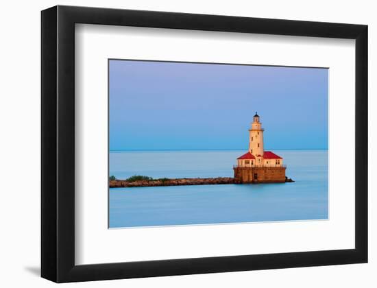 Chicago Lighthouse at Sunset-null-Framed Art Print