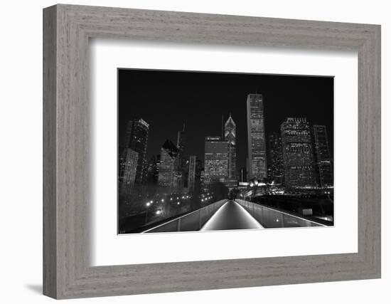 Chicago Lights BW-Steve Gadomski-Framed Photographic Print