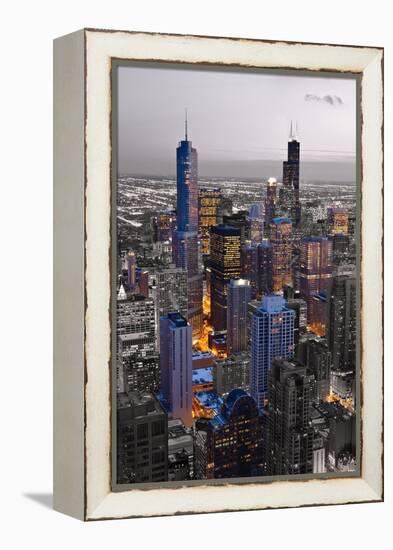 Chicago Loop Sundown BW Color Blend-Steve Gadomski-Framed Premier Image Canvas