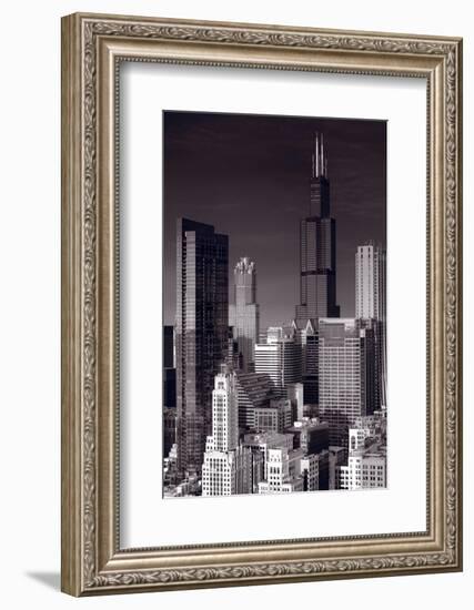 Chicago Loop Towers BW-Steve Gadomski-Framed Photographic Print