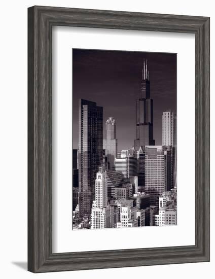 Chicago Loop Towers BW-Steve Gadomski-Framed Photographic Print