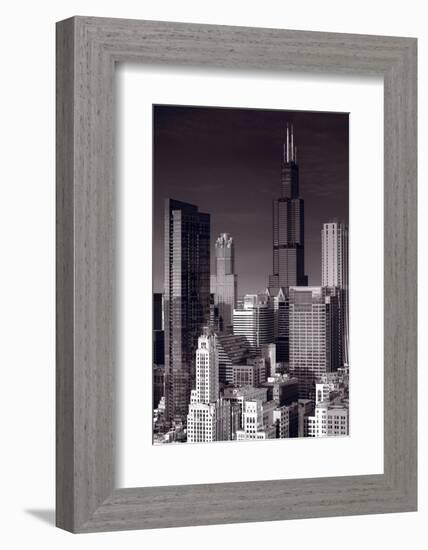 Chicago Loop Towers BW-Steve Gadomski-Framed Photographic Print