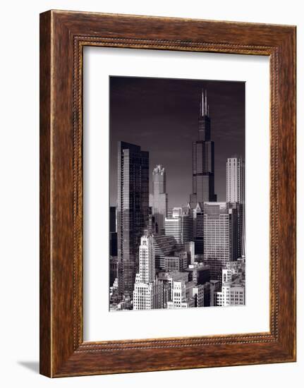 Chicago Loop Towers BW-Steve Gadomski-Framed Photographic Print