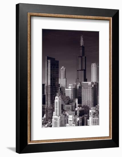 Chicago Loop Towers BW-Steve Gadomski-Framed Photographic Print