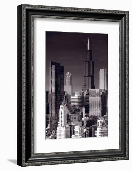 Chicago Loop Towers BW-Steve Gadomski-Framed Photographic Print