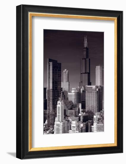 Chicago Loop Towers BW-Steve Gadomski-Framed Photographic Print