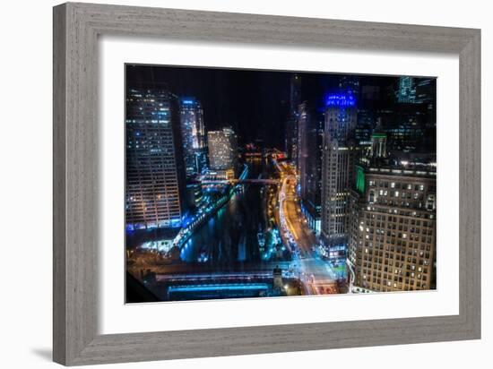 Chicago Nights-Bill Carson Photography-Framed Art Print