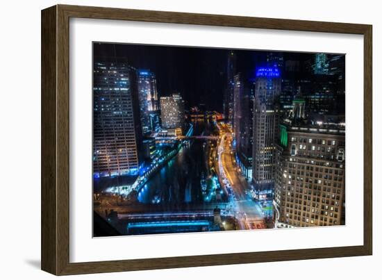 Chicago Nights-Bill Carson Photography-Framed Art Print