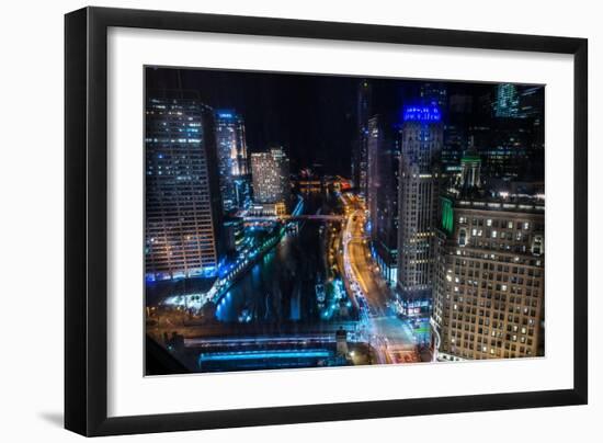 Chicago Nights-Bill Carson Photography-Framed Art Print