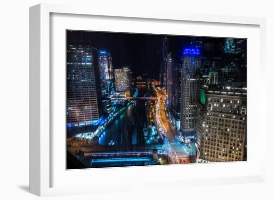 Chicago Nights-Bill Carson Photography-Framed Art Print