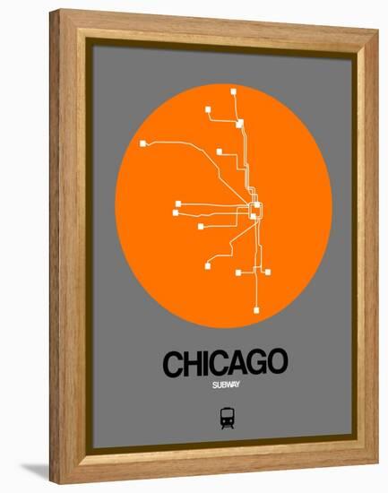 Chicago Orange Subway Map-NaxArt-Framed Stretched Canvas